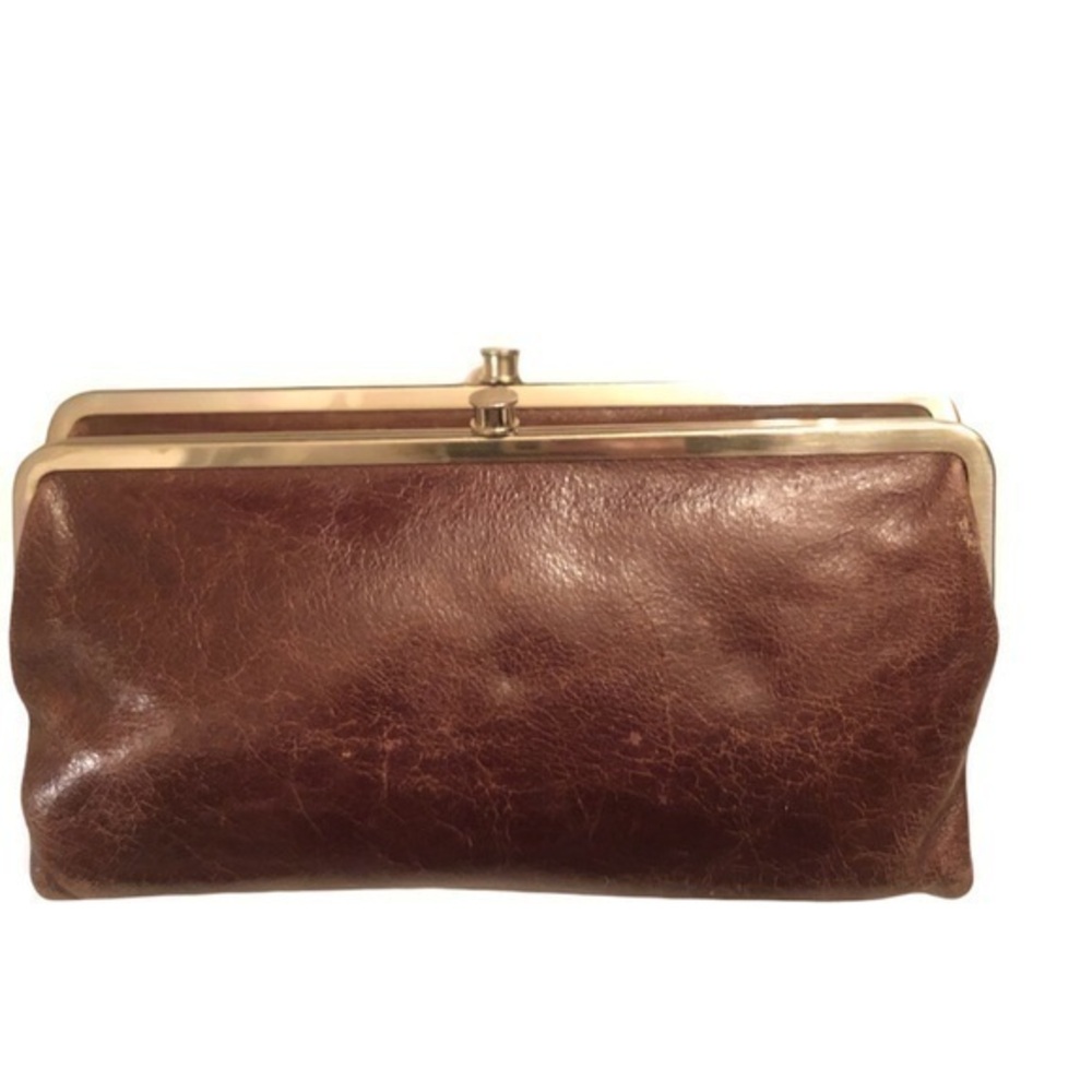 Hobo brown leather clutch wallet